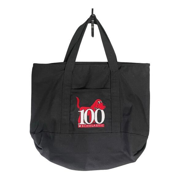 Scholastic 100 Years Clifford Tote Bag Black Canvas Reading is‎ Revolutionary - Picture 1 of 10